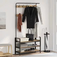   vidaXL Kabáthorog polcokkal Artisan tölgy 95 x 34 x 184 cm Faanyag