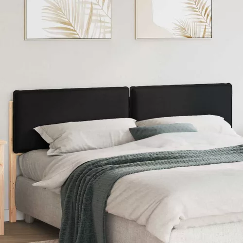 vidaXL Kárpitozott fejtámla Természetes és fekete 180 cm Tömör fenyőfa
