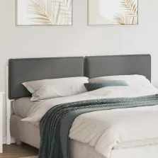   vidaXL Kárpitozott fejtámla fejtámlával Fehér és világosszürke 180 cm