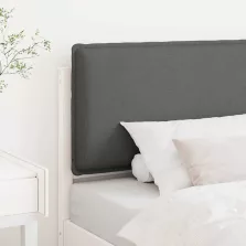  vidaXL Kárpitozott fejtámla Fehér és világosszürke 80 cm Tömör fenyőfa