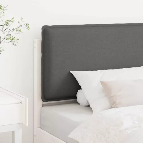 vidaXL Kárpitozott fejtámla Fehér és világosszürke 80 cm Tömör fenyőfa