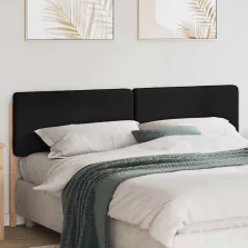   vidaXL Kárpitozott fejtámla Barna és fekete 180 cm Tömör fenyőfa