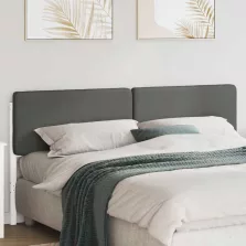   vidaXL Kárpitozott fejtámla fejtámlával Fehér és világosszürke 180 cm