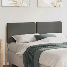   vidaXL Kárpitozott fejtámla fejtámlával Barna és Világosszürke 160 cm
