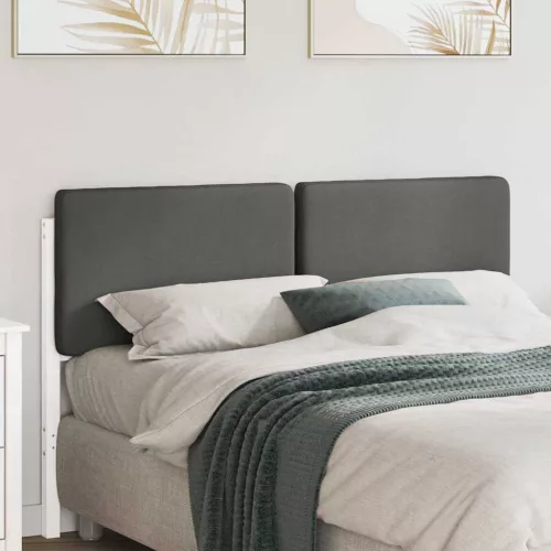 vidaXL Kárpitozott fejtámla fejtámlával Fehér és világosszürke 150 cm