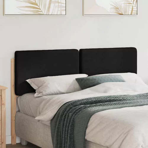 vidaXL Kárpitozott fejtámla Barna és fekete 135 cm Tömör fenyőfa