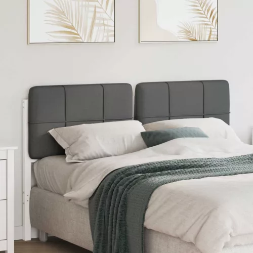 vidaXL Kárpitozott fejtámla fejtámlával Fehér és világosszürke 150 cm