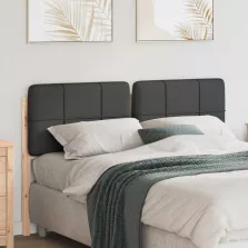   vidaXL Kárpitozott fejtámla Barna és sötétszürke 140 cm Tömör fenyőfa