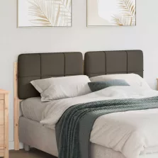   vidaXL Kárpitozott fejtámla Barna és taupe 135 cm Tömör fenyőfa