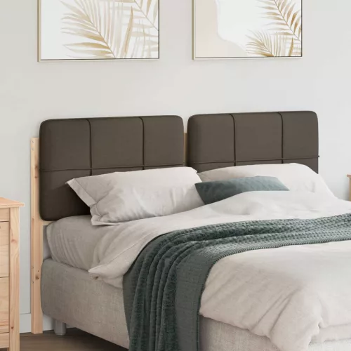 vidaXL Kárpitozott fejtámla Barna és taupe 135 cm Tömör fenyőfa