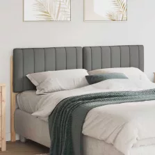   vidaXL Kárpitozott fejtámla fejtámlával Barna és Világosszürke 160 cm