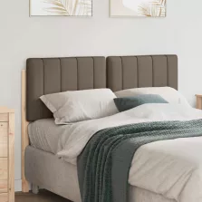   vidaXL Kárpitozott fejtámla Barna és taupe 120 cm Tömör fenyőfa