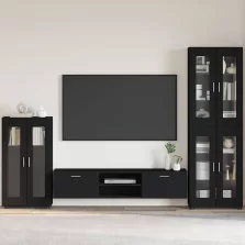   vidaXL Széf polcokkal tárolóval Fekete 55,5 x 29 x 103 cm Faanyag