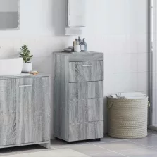   vidaXL Fürdőszobai Szekrény Szett fiókkal TULUM Szürke Sonoma Faanyag