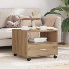   vidaXL Dohányzóasztal fiókkal Artisan tölgy 55 x 55 x 45 cm Faanyag