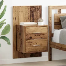   vidaXL Fali éjjeli szekrény 2 pcs Öreg fa 48,5 x 32,5 x 80 cm Faanyag