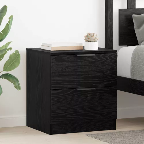 vidaXL Éjjeliszekrény 2 pcs Fekete tölgy 45 x 39 x 50cm Faanyag