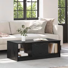   vidaXL Dohányzóasztal fiókkal Fekete tölgy 102 x 50 x 36cm Faanyag