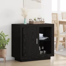 vidaXL Széf Fekete tölgy 80 x 40 x 75 cm Faanyag