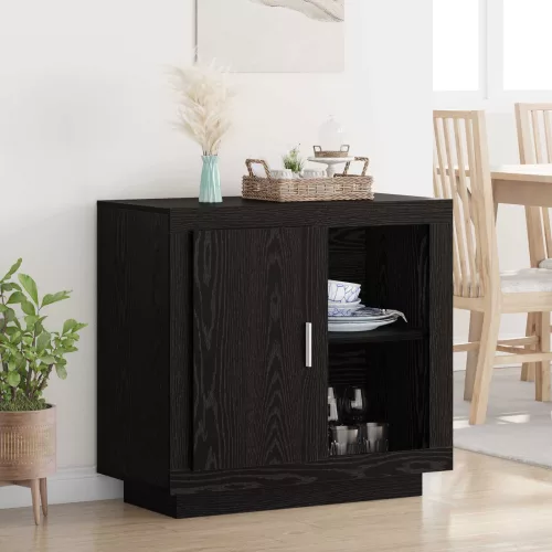 vidaXL Széf Fekete tölgy 80 x 40 x 75 cm Faanyag