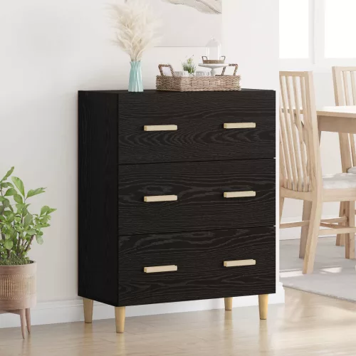 vidaXL Széf Fekete tölgy 69,5 x 34 x 90 cm Faanyag