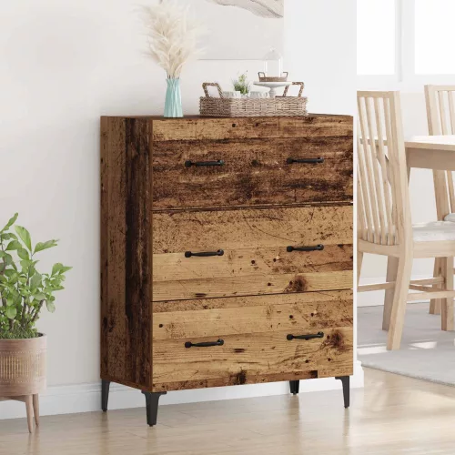 vidaXL Széf fiókkal Régi fa 69,5 x 34 x 90 cm Műszaki fa és vas