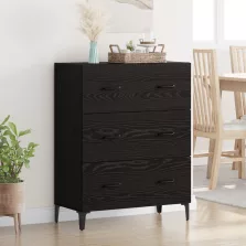   vidaXL Széf fiókkal Fekete tölgy 69,5 x 34 x 90 cm Műszaki fa és vas