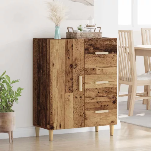 vidaXL Széf fiókkal Régi fa 34 x 69.5 x 90 cm Faanyag