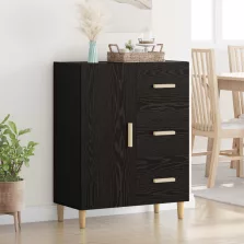 vidaXL Széf fiókkal Musta tammi 34 x 69.5 x 90 cm Faanyag