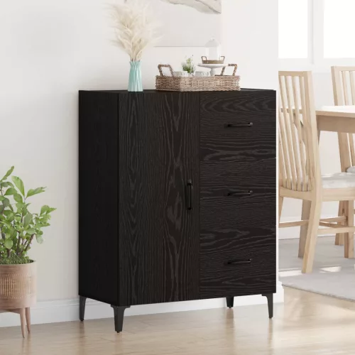 vidaXL Széf fiókkal Fekete tölgy 69,5 x 34 x 90 cm Faanyag