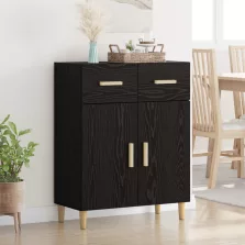 vidaXL Széf fiókkal Musta tammi 34 x 69.5 x 89 cm Faanyag