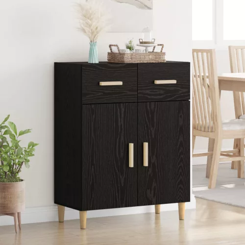 vidaXL Széf fiókkal Musta tammi 34 x 69.5 x 89 cm Faanyag