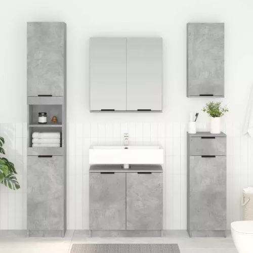 vidaXL Fürdőszoba Székény Beton Szürke 64,5 x 33,5 x 59 cm Faanyag