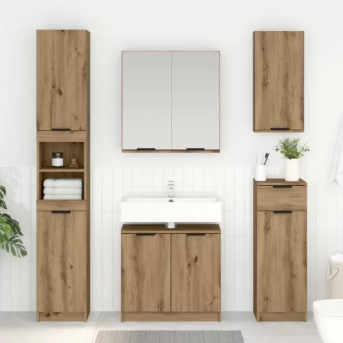 vidaXL Fürdőszoba Székény Artisan tölgy 64,5 x 33,5 x 59 cm Faanyag