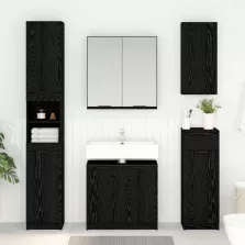   vidaXL Fürdőszoba Székény Fekete tölgy 64,5 x 33,5 x 59 cm Faanyag