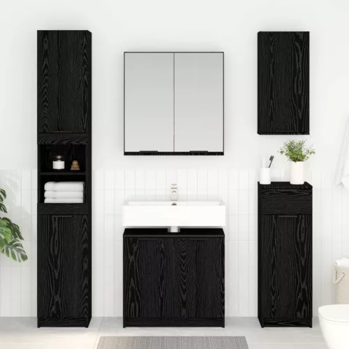 vidaXL Fürdőszoba Székény Fekete tölgy 64,5 x 33,5 x 59 cm Faanyag
