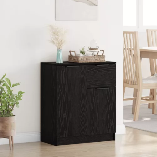 vidaXL Széf fiókkal Fekete tölgy 60 x 30 x 70 cm Faanyag