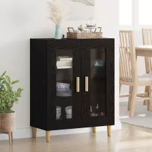 vidaXL Széf Fekete tölgy 69,5 x 34 x 90 cm Faanyag