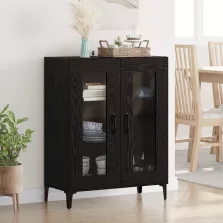   vidaXL Széf Fekete tölgy 69,5 x 34 x 90 cm Műszaki fa és vas