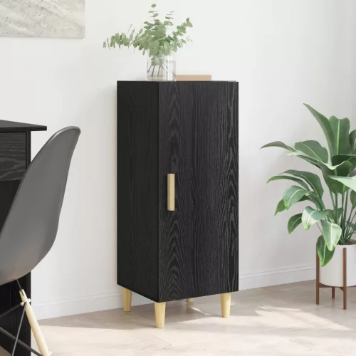 vidaXL Széf Falra szerelhető Fekete tölgy 34,5 x 34 x 90 cm Faanyag