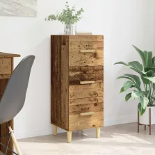 vidaXL Széf fiókkal Régi fa 34.5 x 34 x 90 cm Faanyag