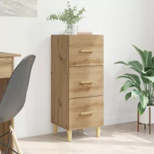   vidaXL Széf fiókkal kézműves tölgy 34.5 x 34 x 90 cm Faanyag