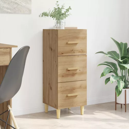 vidaXL Széf fiókkal kézműves tölgy 34.5 x 34 x 90 cm Faanyag