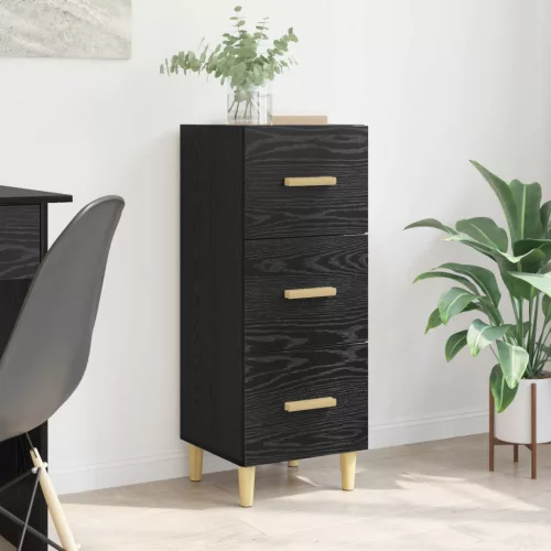 vidaXL Széf fiókkal Musta tammi 34.5 x 34 x 90 cm Faanyag