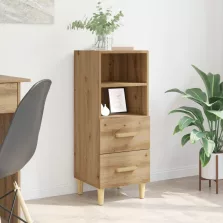   vidaXL Széf fiókkal kézműves tölgy 34 x 34.5 x 90 cm Faanyag