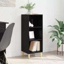 vidaXL Széf Fekete tölgy 34,5 x 32,5 x 90 cm Faanyag