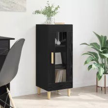 vidaXL Széf Fekete tölgy 34.5 x 32.5 x 90 cm Faanyag