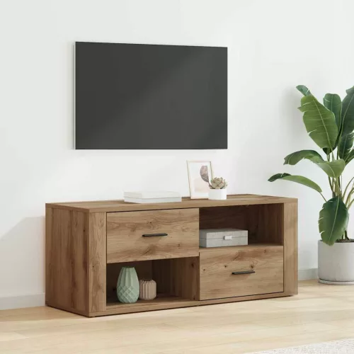 vidaXL TV szekrény fiókkal Artisan tölgy 100 x 35 x 40 cm Faanyag