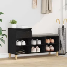   vidaXL Cipőszekrény fiókkal Fekete tölgy 102 x 36 x 60 cm Faanyag