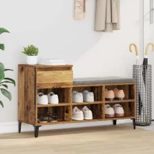   vidaXL Cipőszekrény fiókkal polcokkal Régi fa 102 x 36 x 60 cm Faanyag